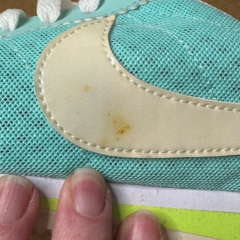 Nike Cortez SIZE 9* mesh* Good condition* aqua blue neon green/yellow - Picture 8 of 10